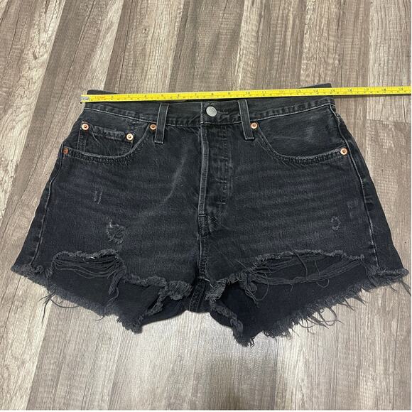Levi’s Premium 501 Women’s Original Shorts – Black, Big E Tab, Size 28 - Picture 6 of 7